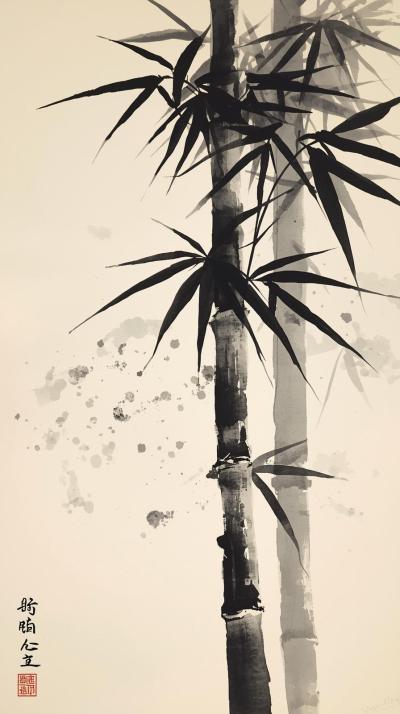 Vintage Postcard SunSumi E Bamboo Strokes