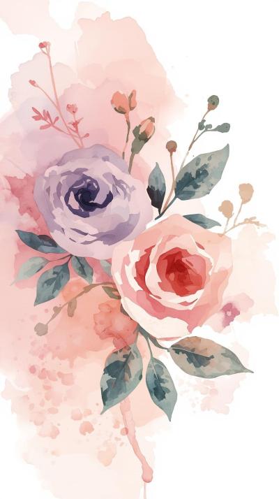 Watercolor Floral Wash