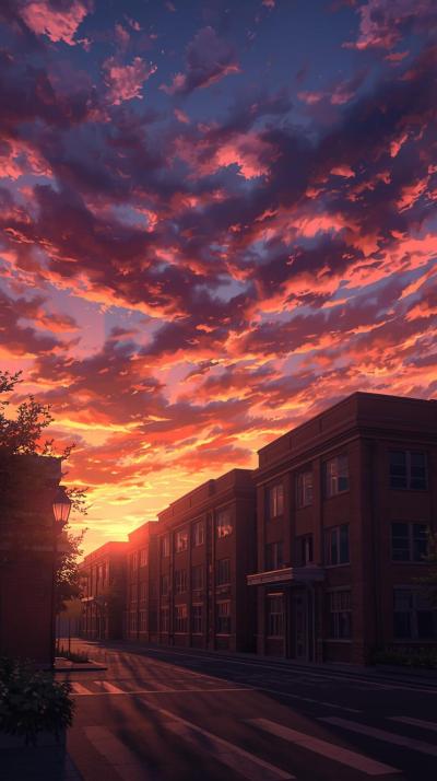 Angel Beats Afterlife School Sunset
