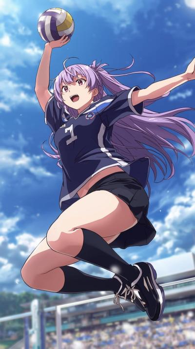 Violet Evergarden LeHaikyuu Volleyball Jump Freeze