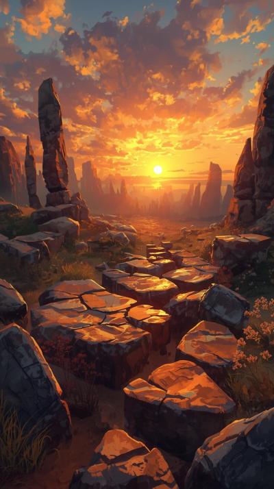 Dr Stone Stone Cracked Sunrise