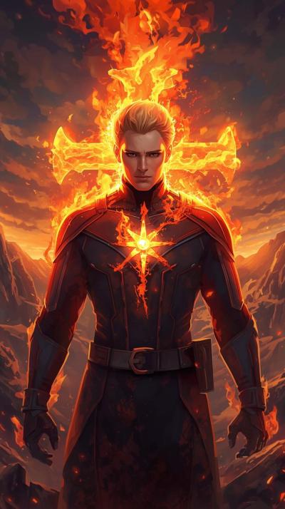 Dr Stone Stone CraFire Force Flames In Cross Shape