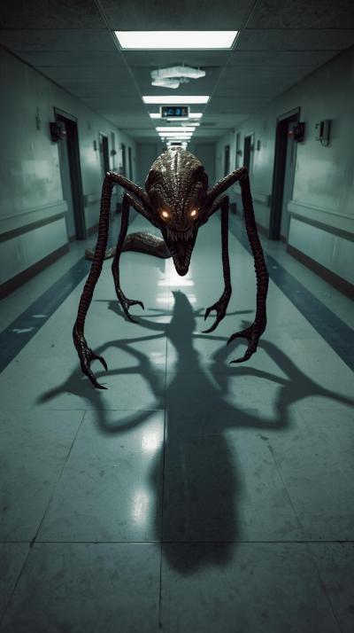 Monster Chilling Hospital Corridor