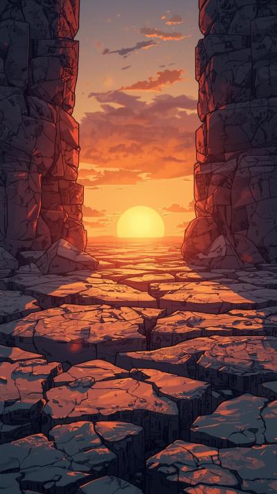 Dr Stone Stone Cracked Sunrise