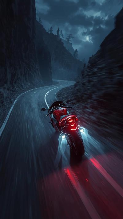 Initial D Mountain DAkira Red Bike Neon Trailrift