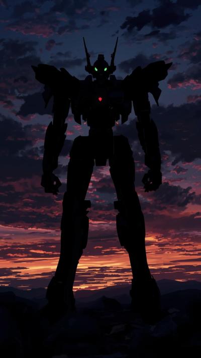 Evangelion Mecha Silhouette At Dusk
