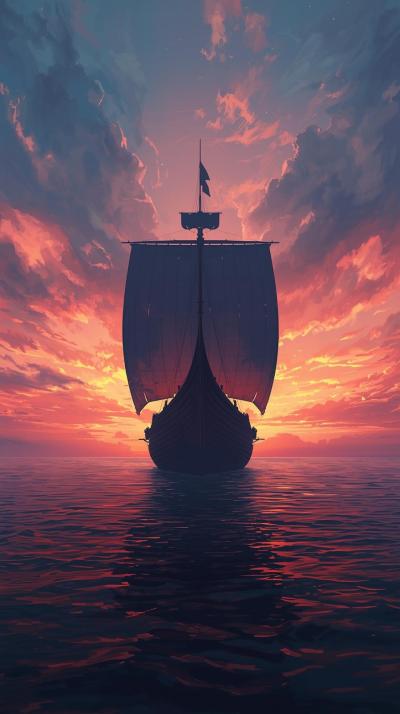 Vinland Saga Longship At Dawn