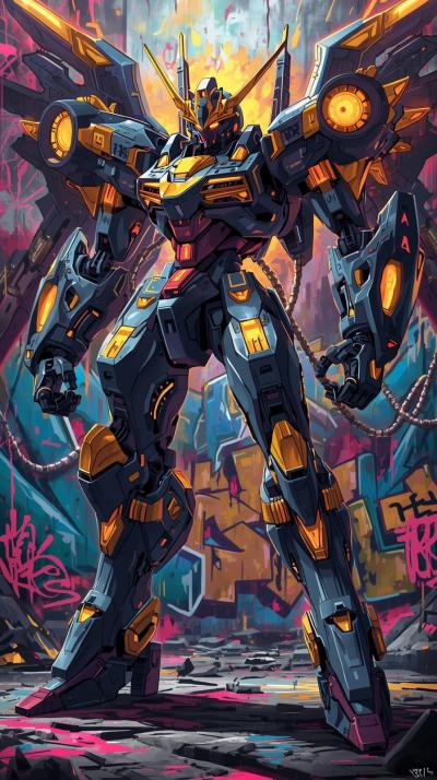 JoJo Golden WinEvangelion Unit Power Cabled Graffi