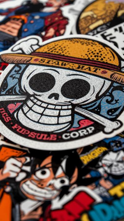 One Piece Straw HatDragon Ball Capsule Corp Sticke