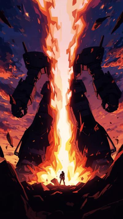 One Punch Man SerEvangelion Mecha Silhouette At Du
