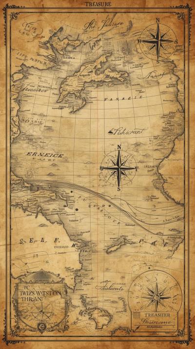 One Piece Treasure Map Poster