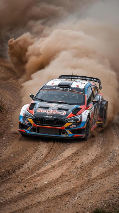 Rally Car Gravel Drift