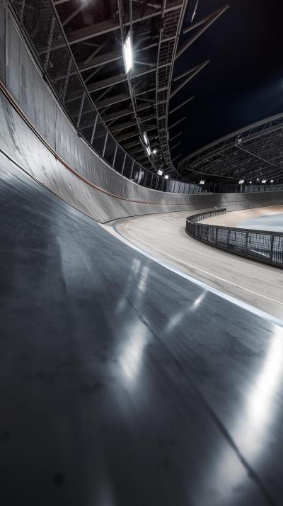 Track Cycling Banked Turn