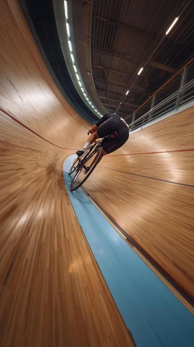 Track Cycling Banked Turn