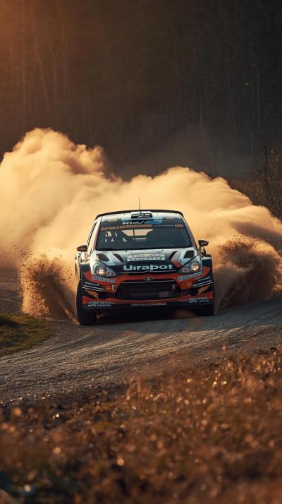 Rally Car Gravel Drift