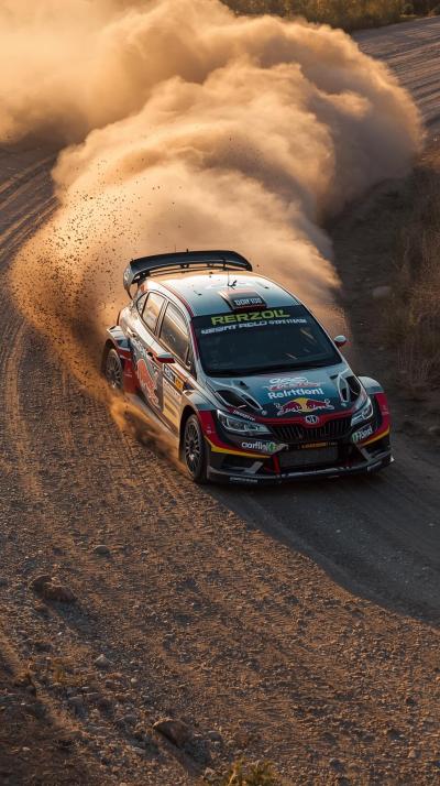 Rally Car Gravel Drift