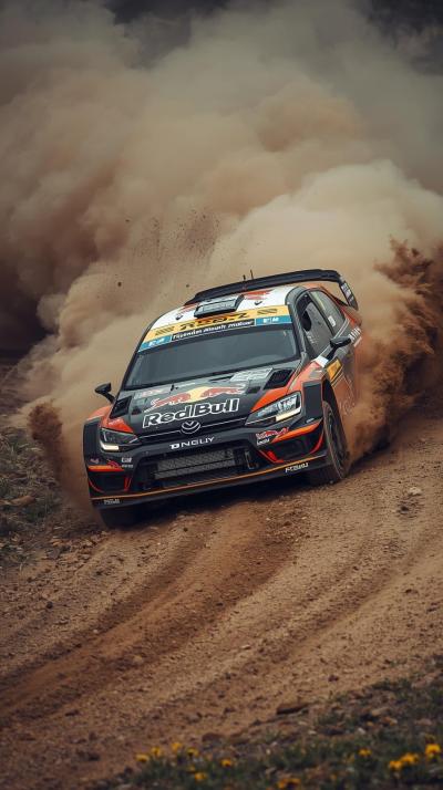Rally Car Gravel Drift