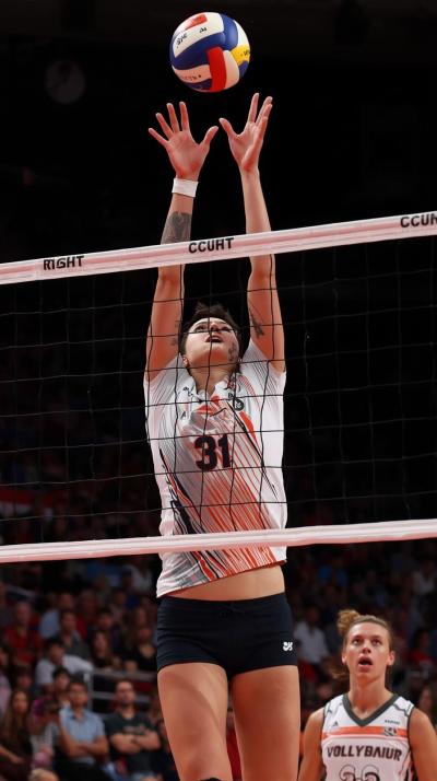 Volleyball Roof Block Moment