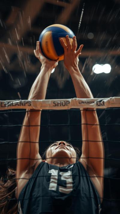 Volleyball Roof Block Moment