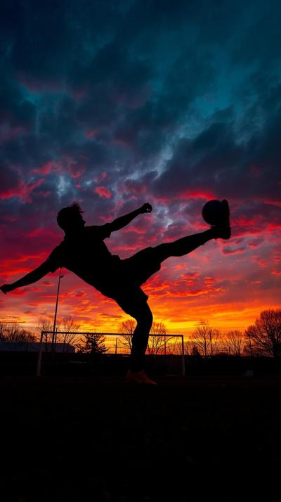 Bicycle Kick Goal Silhouette