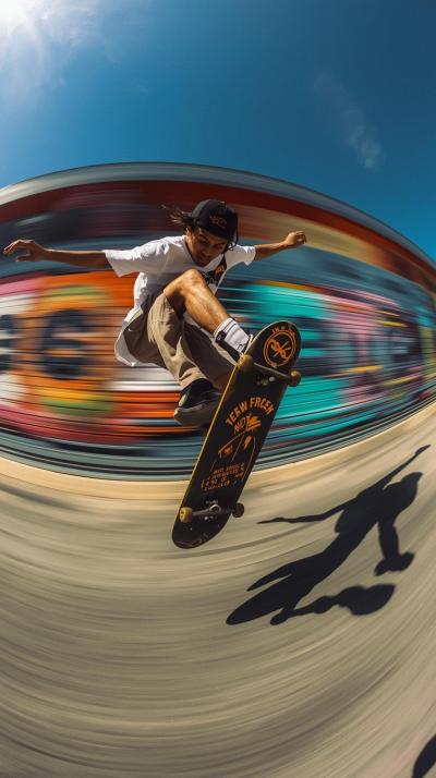 Skateboard Kickflip Freeze