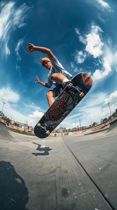Skateboard Kickflip Freeze