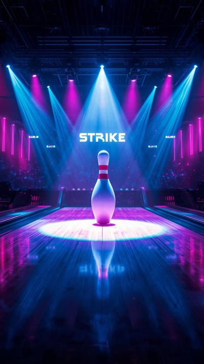 Bowling Strike Pin CrEsports Arena Stage Glowash