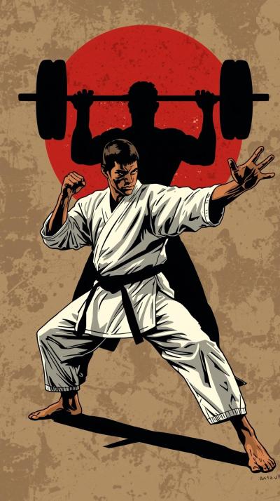 Karate Kumite StancWeightlifting Clean  Jerke