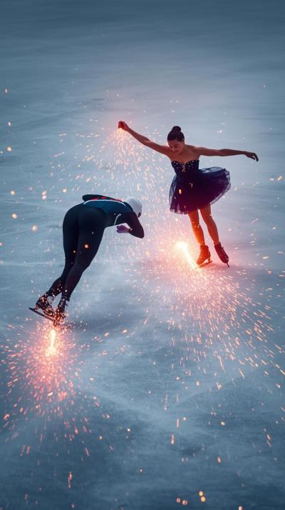 Speed Skating CorneFigure Skating Spin Sparkler Le
