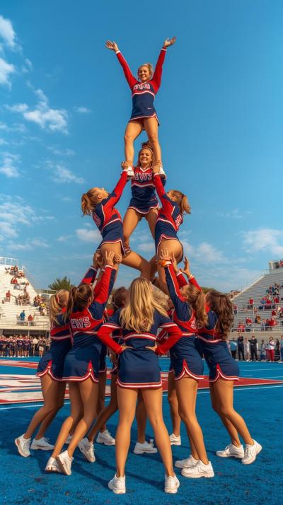Cheerleading Stunt Pyramid