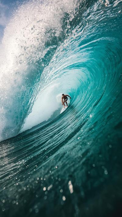 Surfing Barrel Tube Ride