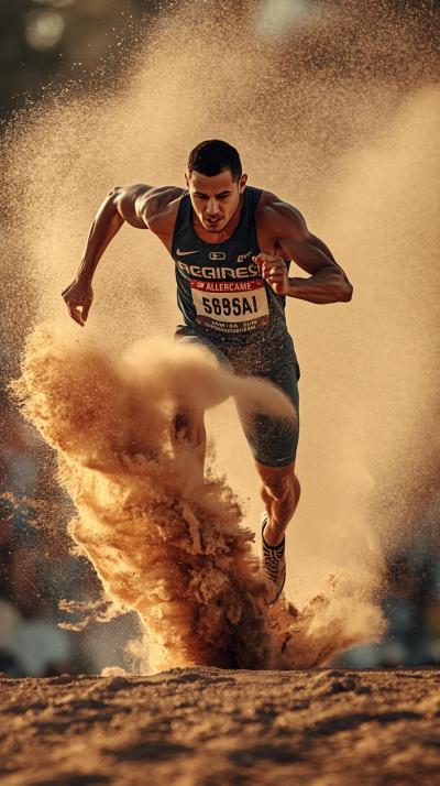 Long Jump Sand Spray