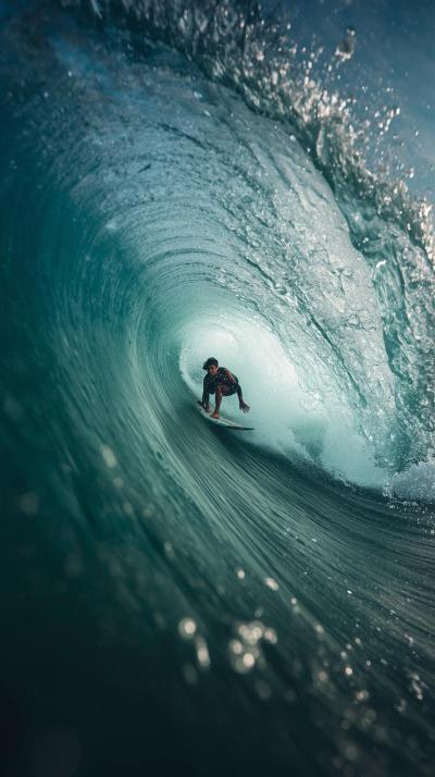 Surfing Barrel Tube Ride