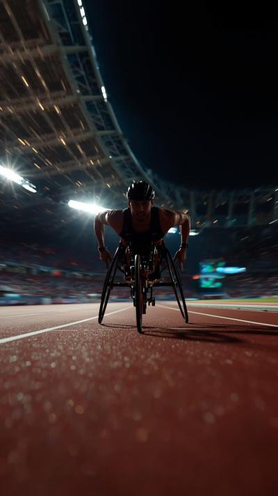 Paralympic RacBicycle Kick Goal Silhouetteing Chai
