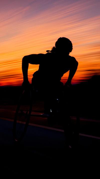 Paralympic RacBicycle Kick Goal Silhouetteing Chai