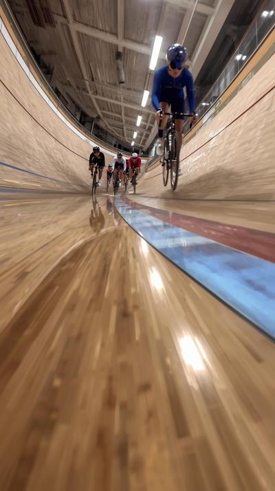 Track Cycling Banked Turn