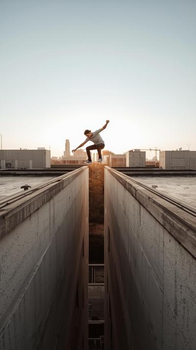 Parkour Roof Gap Leap