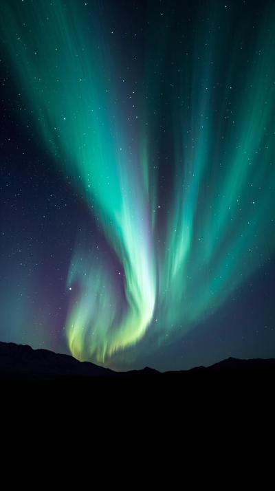 Northern Lights Over Space Horizon