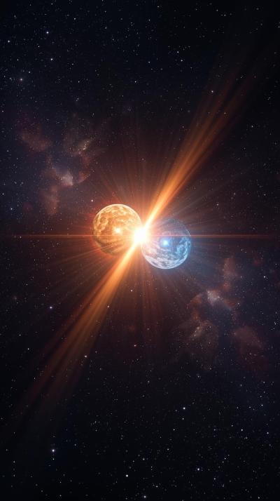 Binary Stars With Lens Flare