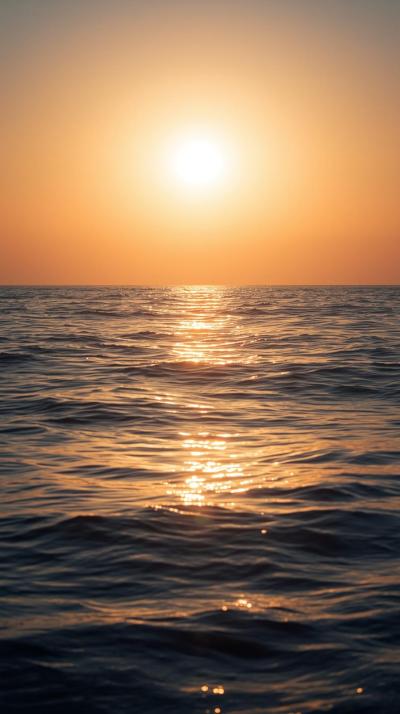 Ocean World With Glinting Sun