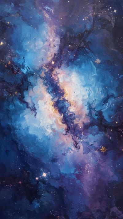 Oil Painting Galaxy Swirls