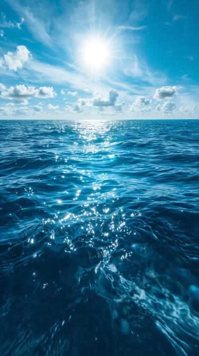 Ocean World With Glinting Sun