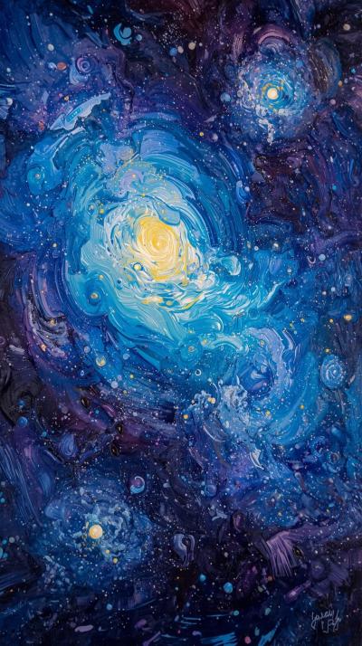 Oil Painting Galaxy Swirls