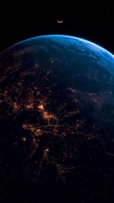 Blue Marble Earth Night Lights