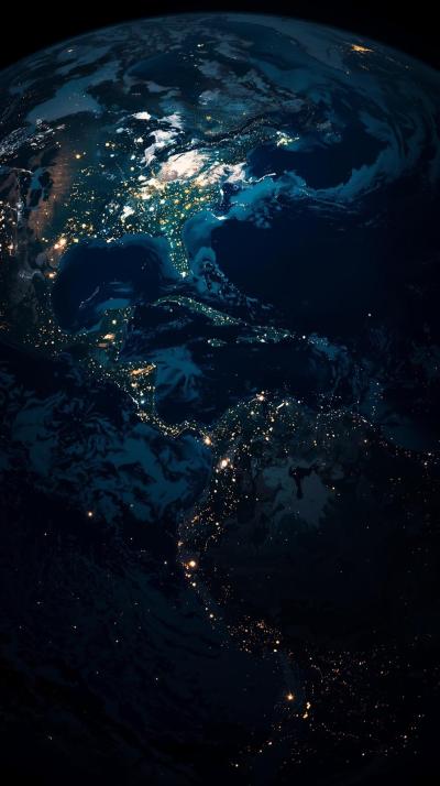 Blue Marble Earth Night Lights