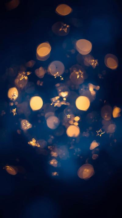 Bokeh Stars On Dark Blue