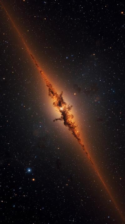 Orange Dust Lane Across Core