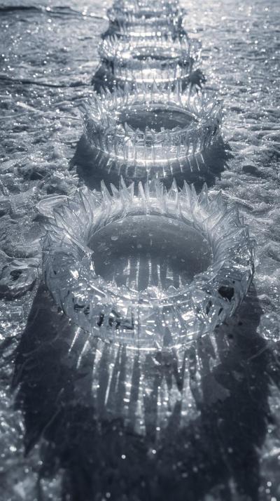 Frozen Rings Casting Long Shadows