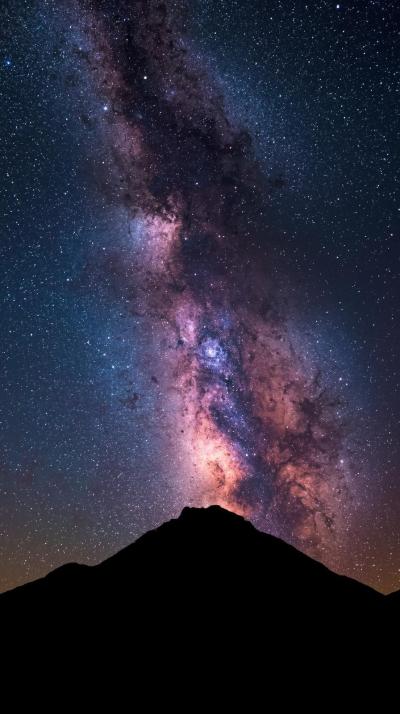 Galaxy Seen From Mountain Silhouette