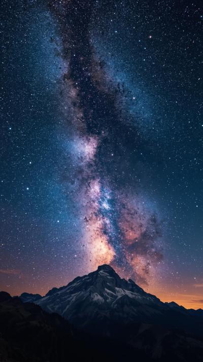 Galaxy Seen From Mountain Silhouette